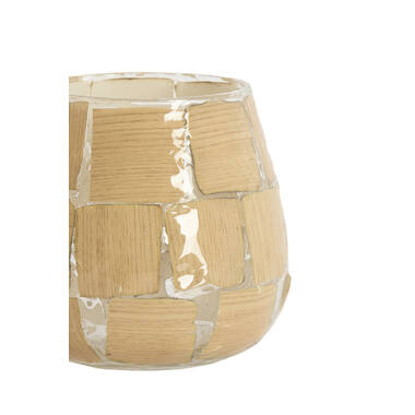 Tealight Ø11x11 cm KUALA glass clear+terra