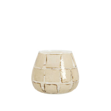 Tealight Ø14x14 cm KUALA glass clear+sand