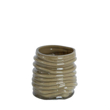 Tealight Ø10x11,5 cm MILYAN glass milky olive green
