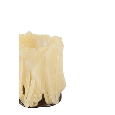 Tealight Ø10,5x11 cm MIRAY glass beige+dark brown