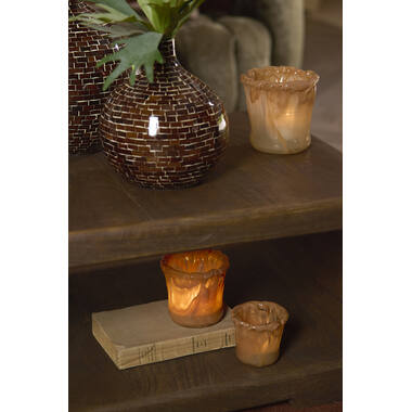 Tealight Ø10x10 cm MYRON glass light orange