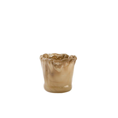 Tealight Ø15x15 cm MYRON glass light brown