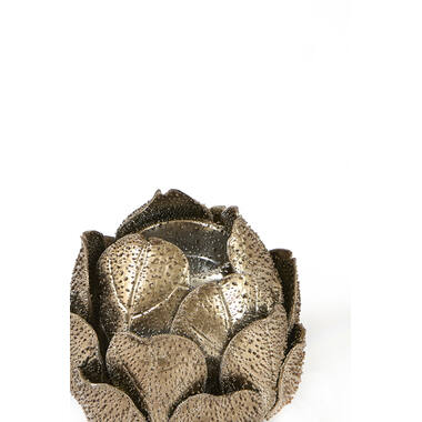 Tealight holder Ø11x10,5 cm CYNARA porcelain bronze
