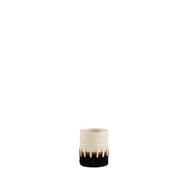 Tealight holder Ø10x13 cm MELORA cream+black