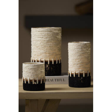 Tealight holder Ø10x13 cm MELORA cream+black