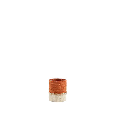 Tealight holder Ø10x13 cm MELORA orange+cream