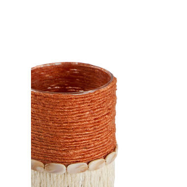 Tealight holder Ø10x13 cm MELORA orange+cream