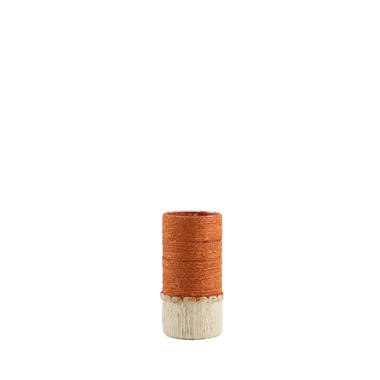 Tealight holder Ø10x23 cm MELORA orange+cream
