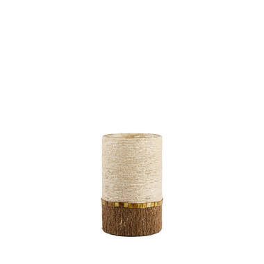 Tealight holder Ø15x25 cm MELORA cream+brown