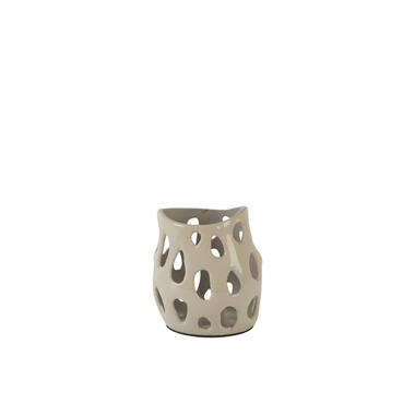 Tealight Ø10x10 cm SARANI shiny light grey