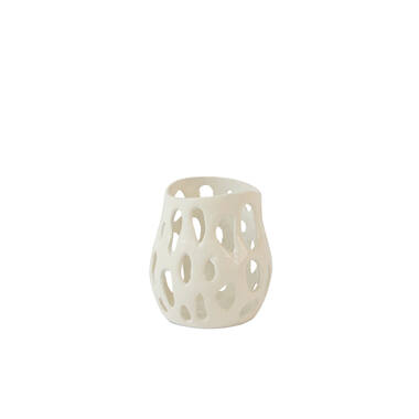 Tealight Ø12x12 cm SARANI shiny cream