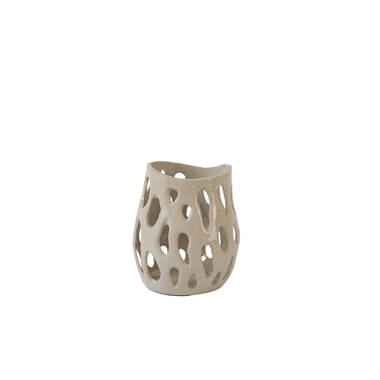 Tealight Ø12x12 cm SARANI shiny light grey