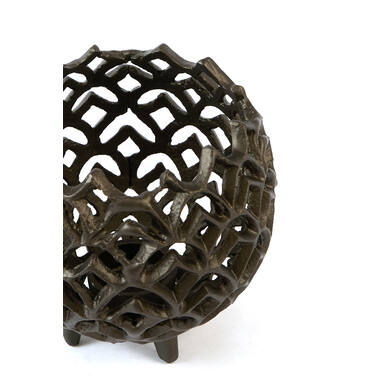 Tealight Ø15x14,5 cm GUBANI matt brown-bronze