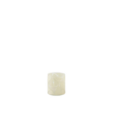 Tealight Ø8x9 cm ZENAYA glass transparent+cream