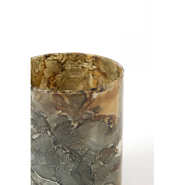 Tealight Ø10x13 cm DALINO glass light blue+brown