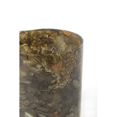 Tealight Ø15x16 cm DALINO glass light blue+brown