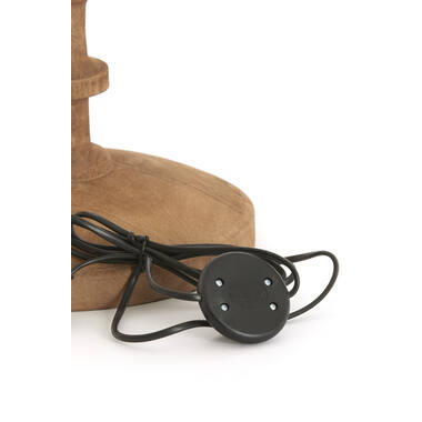 Vloerlamp Ø30x135 cm CECILY hout mat grijs-bruin