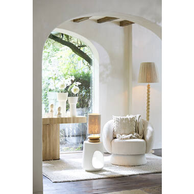 Lamp base Ø20x9 cm EBOLI wood matt natural