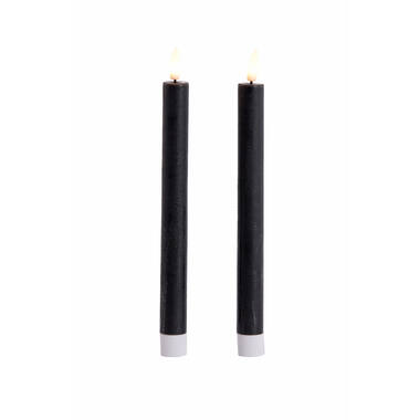 Dinner candle LED S/2 Ø2x22+Ø2x22 cm ALIRA black