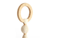 Ornament Ø14x62 cm YAVIZA cream+raffia natural