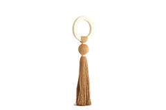 Ornament Ø14x62 cm YAVIZA ocher yellow+raffia cream
