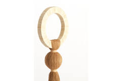 Ornament Ø14x62 cm YAVIZA ocher yellow+raffia cream