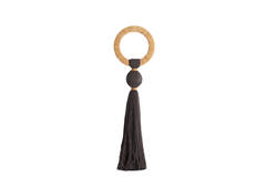Ornament Ø14x62 cm YAVIZA dark brown+raffia sand