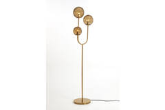Vloerlamp 3L E14 38x20x162 cm MAGDALA glas bruin+goud