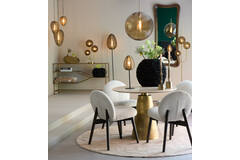 Vloerlamp 3L E14 38x20x162 cm MAGDALA glas bruin+goud