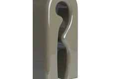 Lamp base 19x13x52,5 cm MISTRA shiny taupe