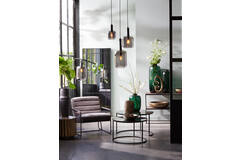 Floor lamp 35,5x28x155 cm LEKAR black+smoked glass high