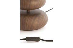 Table lamp Ø22x50,5 cm DANIALO wood print d brown+rope cream