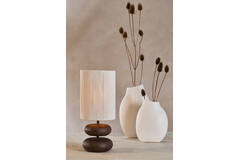 Table lamp Ø22x50,5 cm DANIALO wood print d brown+rope cream