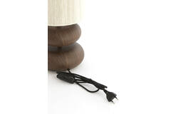 Table lamp Ø22x50,5 cm DANIALO wood print d brown+rope cream