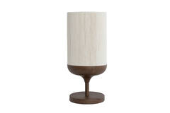 Table lamp Ø22,5x50 cm DANIA wood print d brown+rope cream
