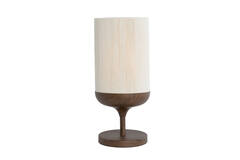 Table lamp Ø22,5x50 cm DANIA wood print d brown+rope cream