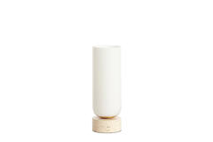 Tafellamp Ø12x35 cm RYLANO glas melk+zand+antiek brons