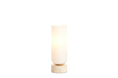 Tafellamp Ø12x35 cm RYLANO glas melk+zand+antiek brons