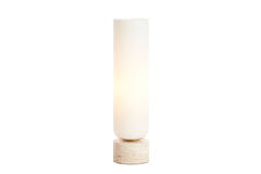 Table lamp Ø12x47,5 cm RYLANO glass milky+sand+antique bronz