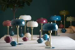 Table lamp Ø23x40 cm SURIN shiny burgundy+gold