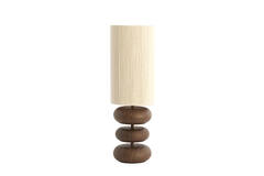 Tafellamp Ø22x67,5 cm DANIALO hout print d bruin+touw crème