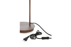 Tafellamp 30x20x61 cm BAYLIE hout print d bruin+bruin glas