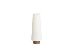 Table lamp Ø15x42 cm HOWIE wood print dark brown+cream