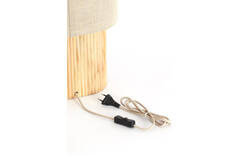 Table lamp 30x20x70 cm LASLO wood natural+linen natural