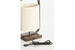 Table lamp 22,5x15x37,5 cm LECCE wood prnt d brwn+rope cream