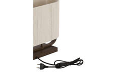 Table lamp 2L 45x15x37,5 cm LECCE wood prnt d brn+rope cream