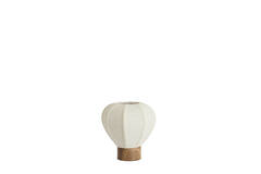 Table lamp Ø23x23,5 cm KYZO wood print natural+linen cream