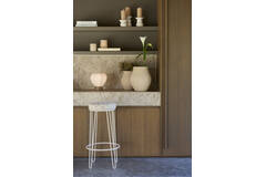 Table lamp Ø23x23,5 cm KYZO wood print natural+linen cream