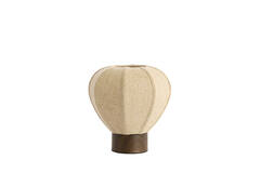 Table lamp Ø23x23,5 cm KYZO wood print d brown+linen nat.