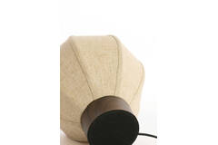Table lamp Ø23x23,5 cm KYZO wood print d brown+linen nat.